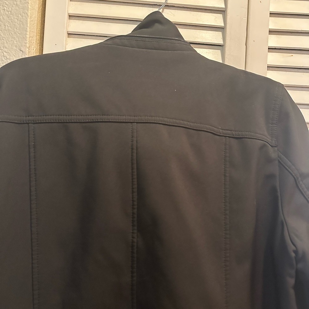 Andrew Marc Black Jacket with Silver Zip - Picture 5 of 6